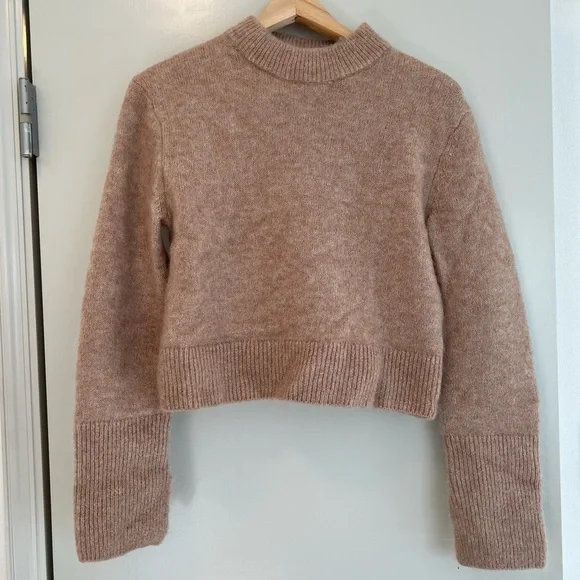 H&M Sweaters Hm Premium Wool Mohair Blend Camel Crew Sweater - Main Image